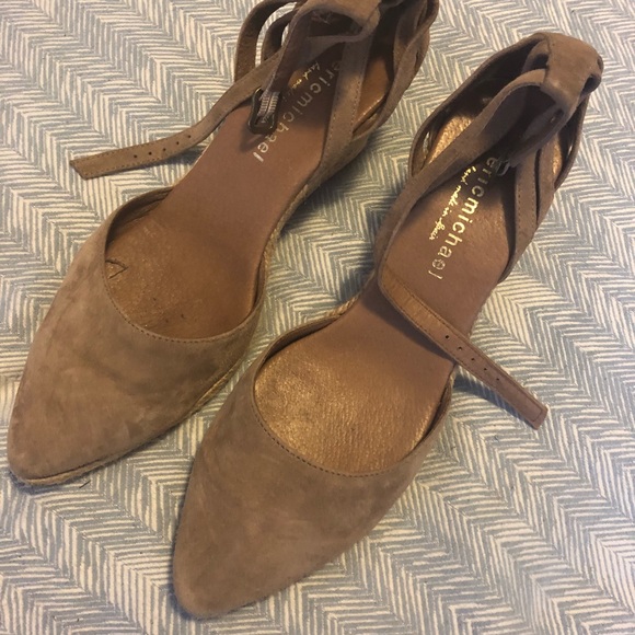 Eric Michael Suede Platform Espadrille Heels - Picture 4 of 5